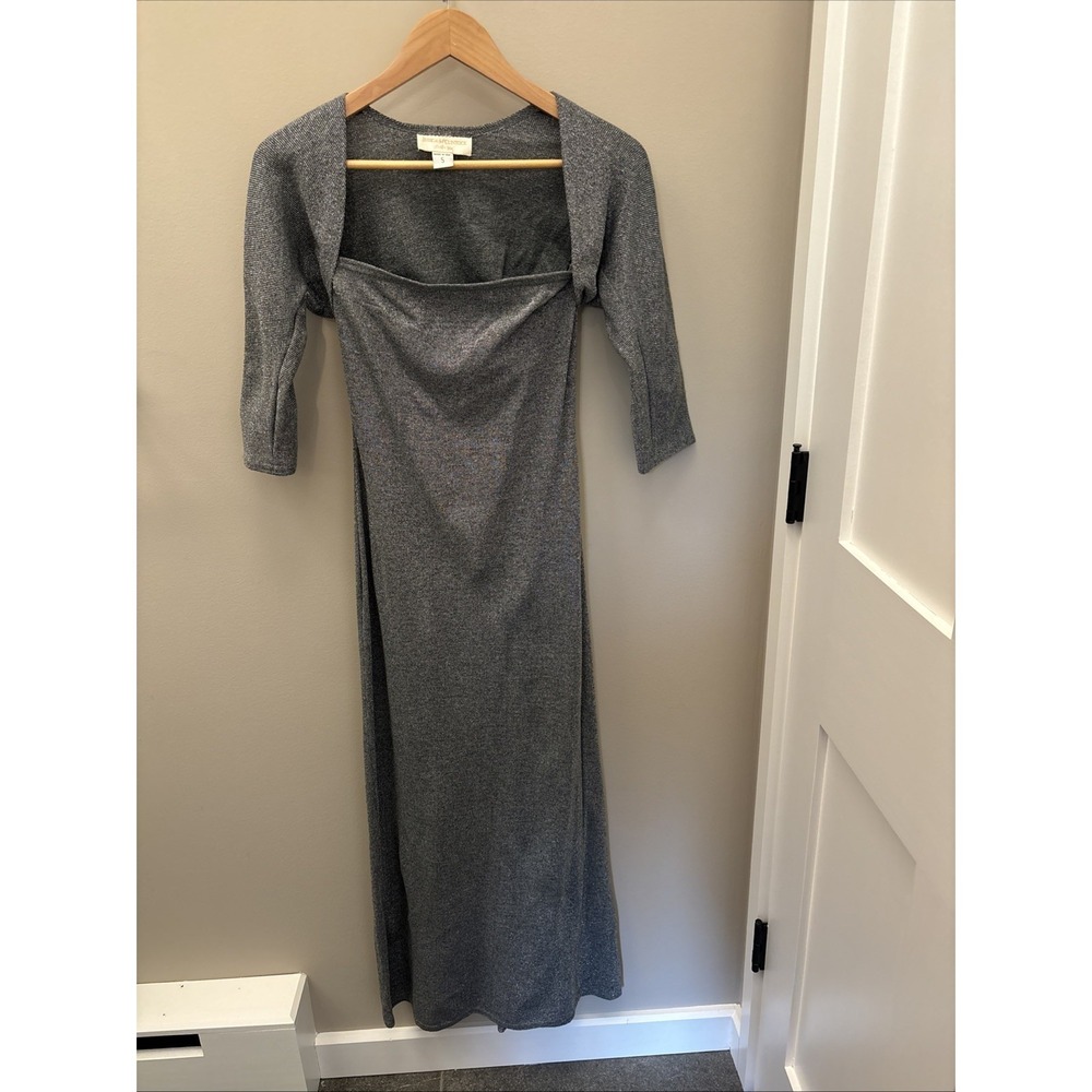 VTG Jessica McClintock Gunne Sax Metallic Silver Strapless w/Jacket Prom Perfect